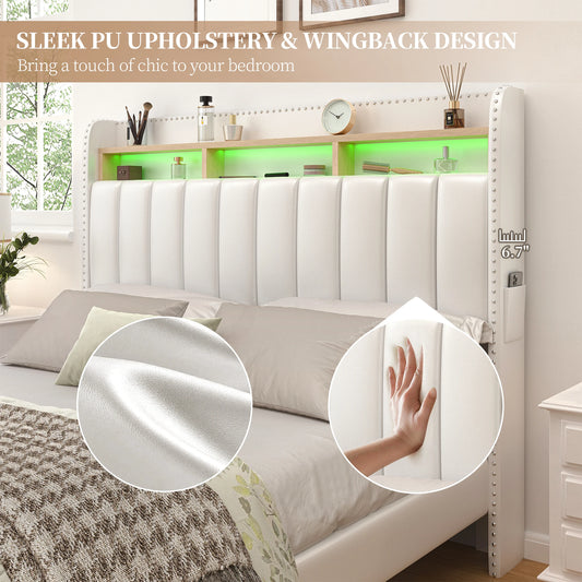 LED Bed Frame with Drawers