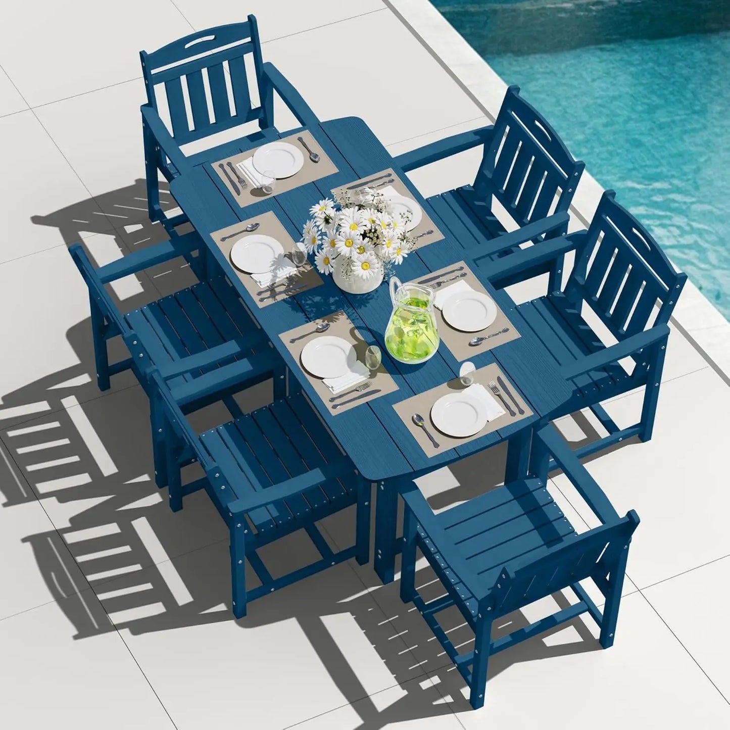 Outdoor Patio Dining Set Table & 6 Chairs
