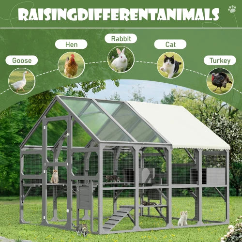 Outdoor Cat cage With Wooden Cat House