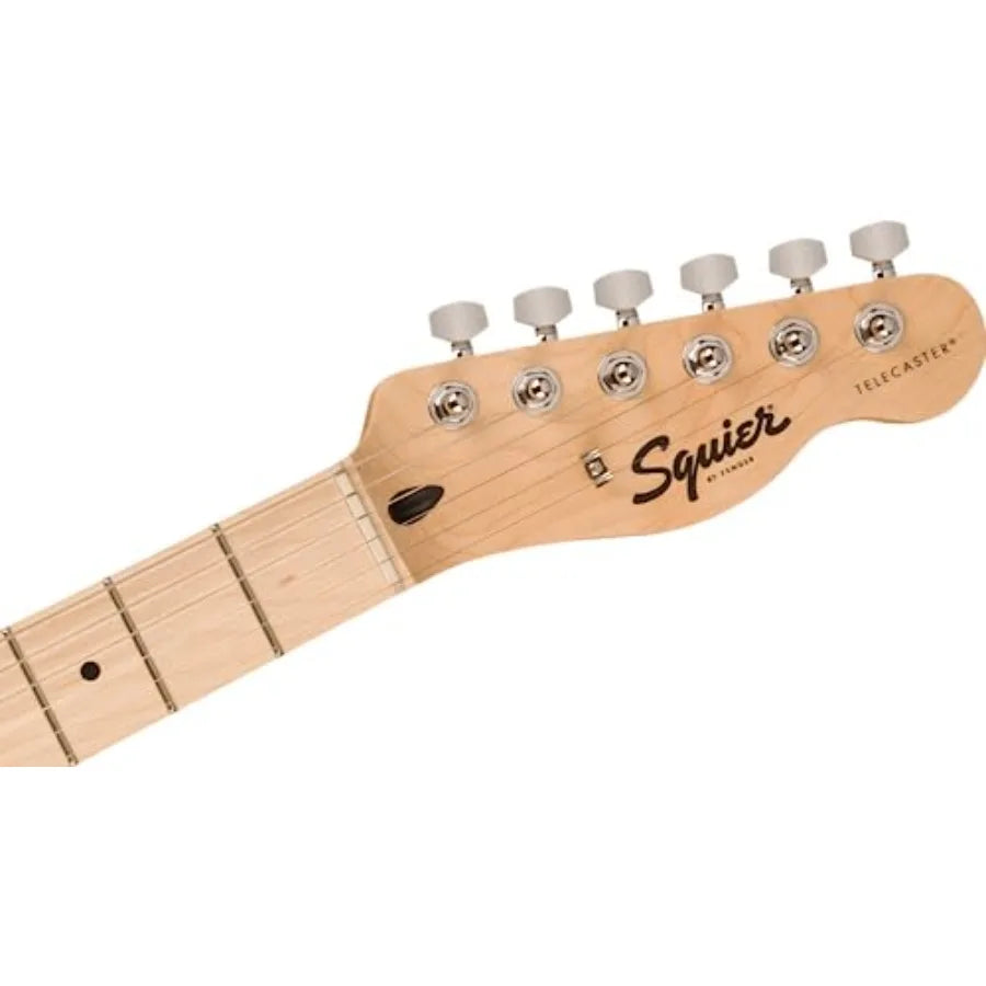 Squire Sonic Telecaster Electric Guitar for beginners, alder body with butterscotch blonde finish and maple fingerboard for bri