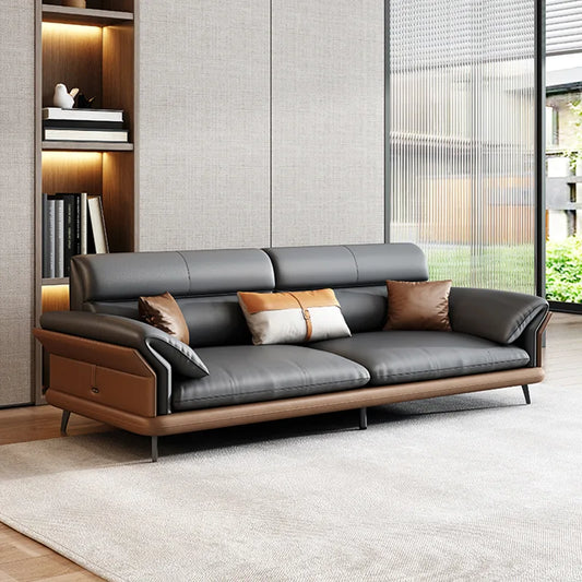 Sofa Leather Coffee Table Combination Set