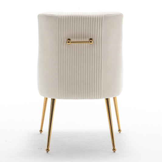 Modern Pleated Velvet Dining Chair Set Of 2