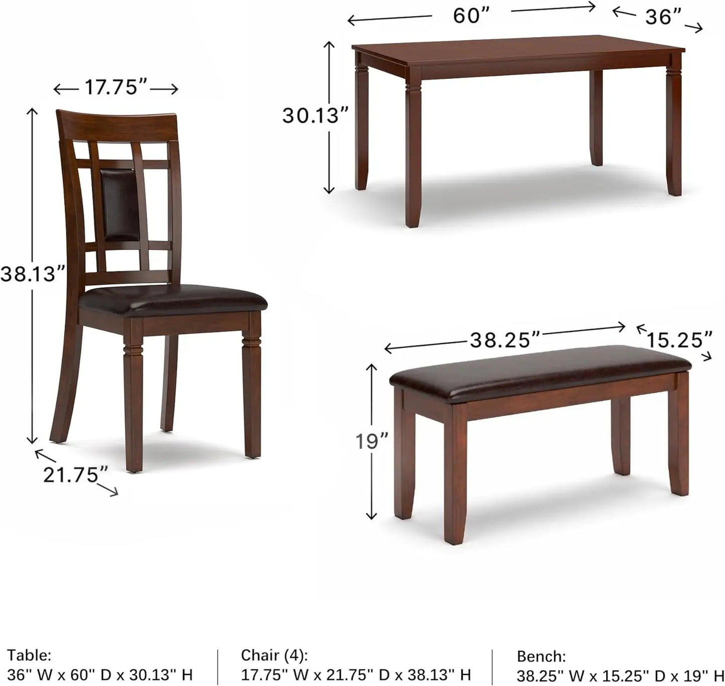 Dining Table And Chairs With Bench
