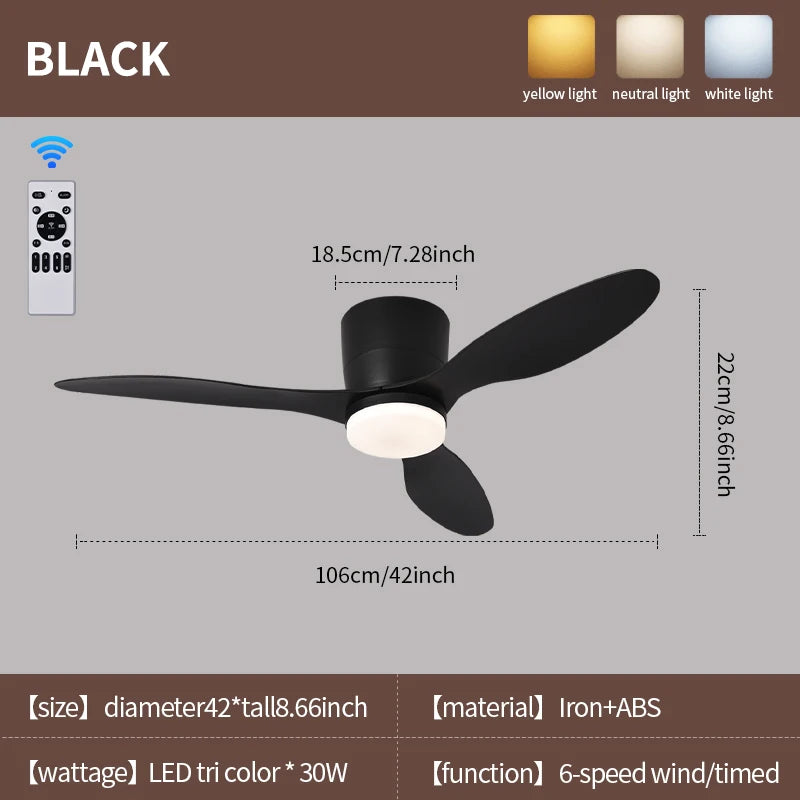 Modern LED Ceiling Fan Light With Remote Control