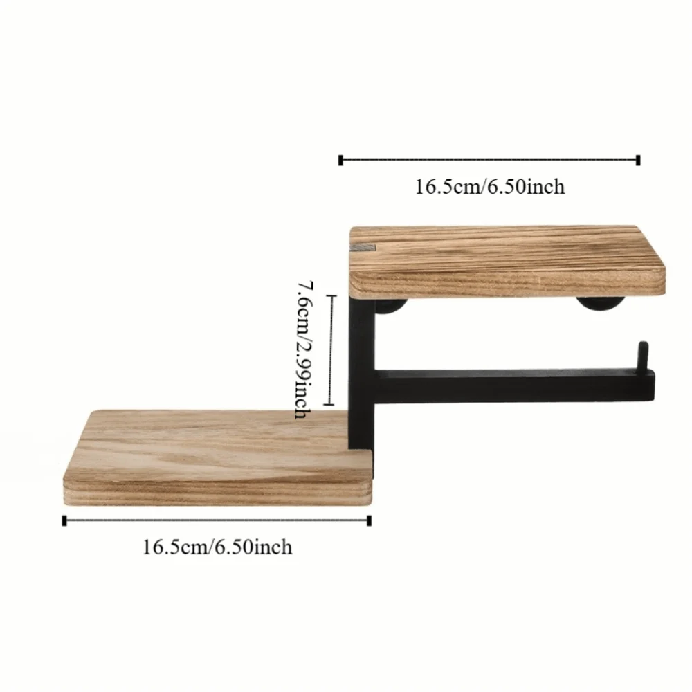 Wooden Wall Mounted Toilet Paper Holder