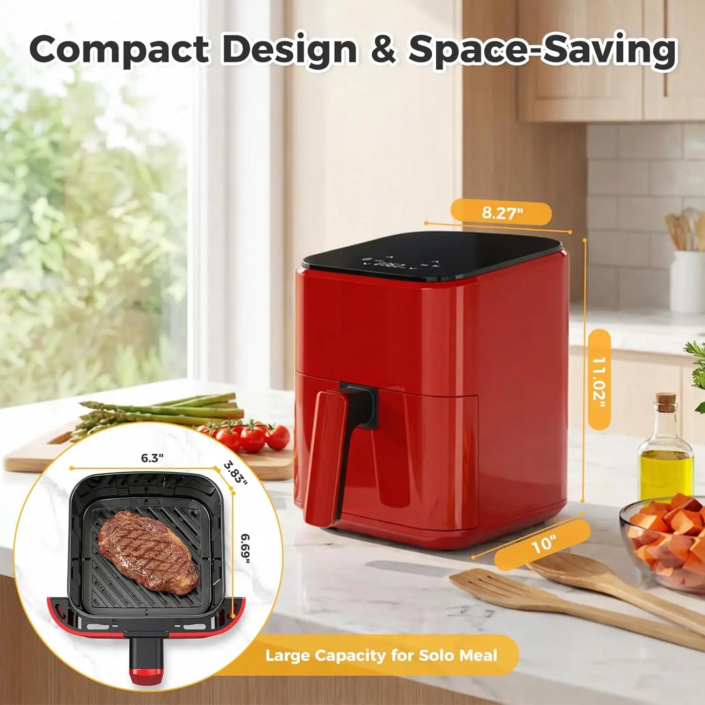 3QT Air Fryer Digital PP Touch Panel