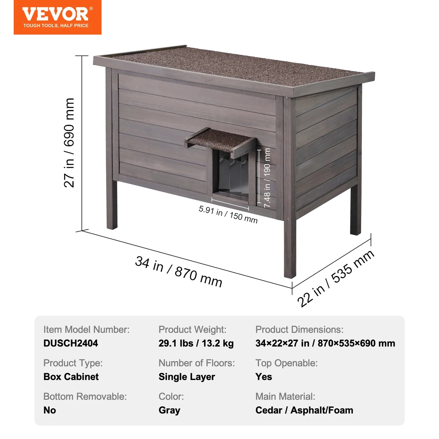 Outdoor Cat House Weatherproof