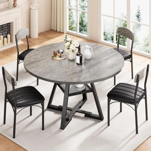Round Dining Table Set for 4