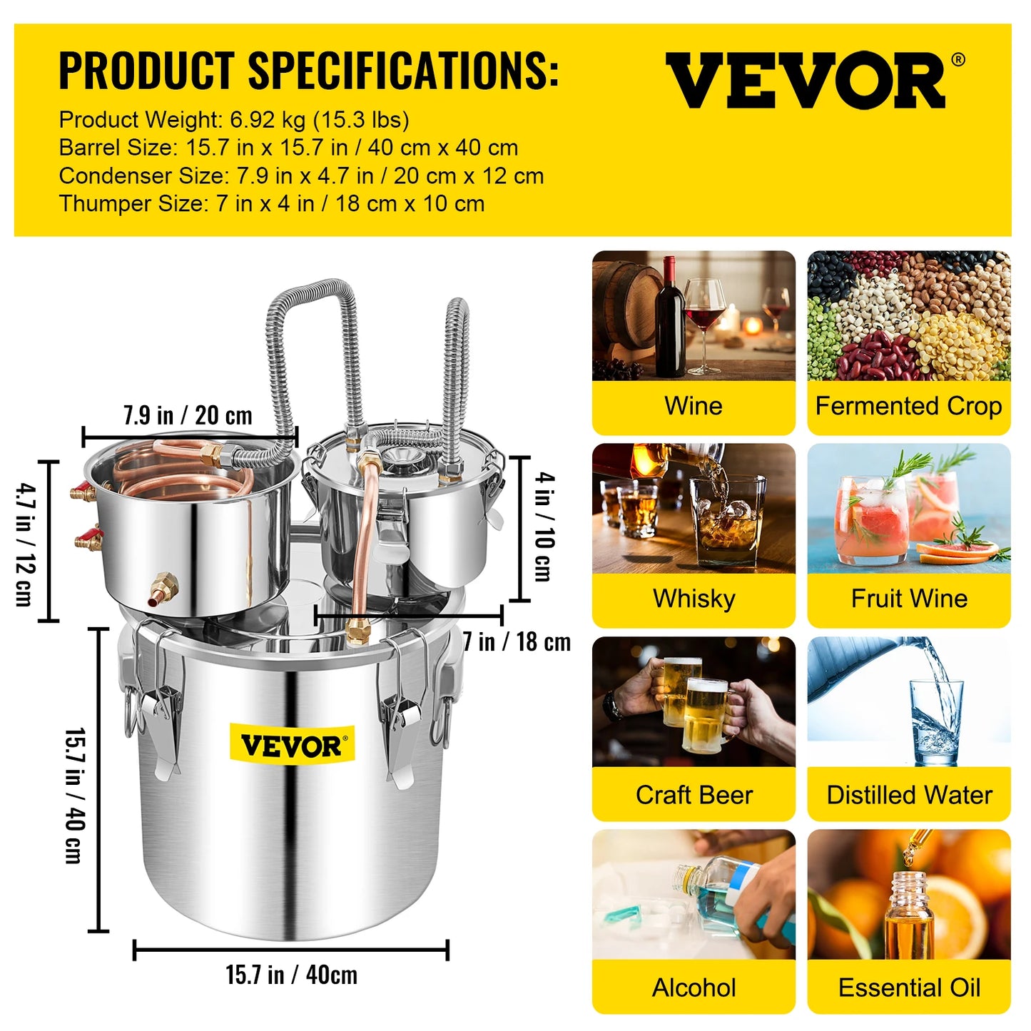 50L Alcohol Water Distiller