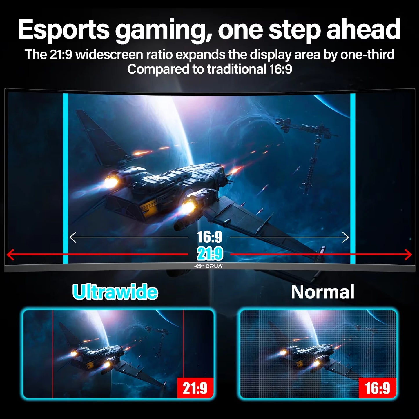 34 Gaming Monitor Curved Ultrawide WQHD
