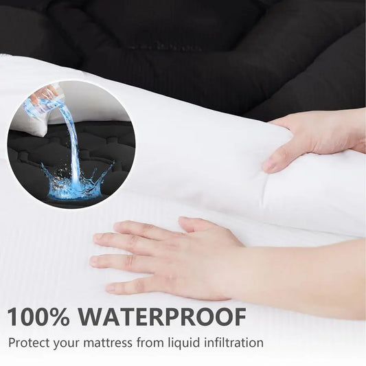 Quilted Mattress Pad Waterproof, Pillow Top Cooling