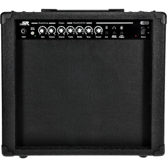 Monoprice 1x10 Guitar Combo Amplifier - Black, 40-Watt, Spring Reverb, 10-Inch 4-Ohm Speaker, High & Low Inputs,Headphone Output