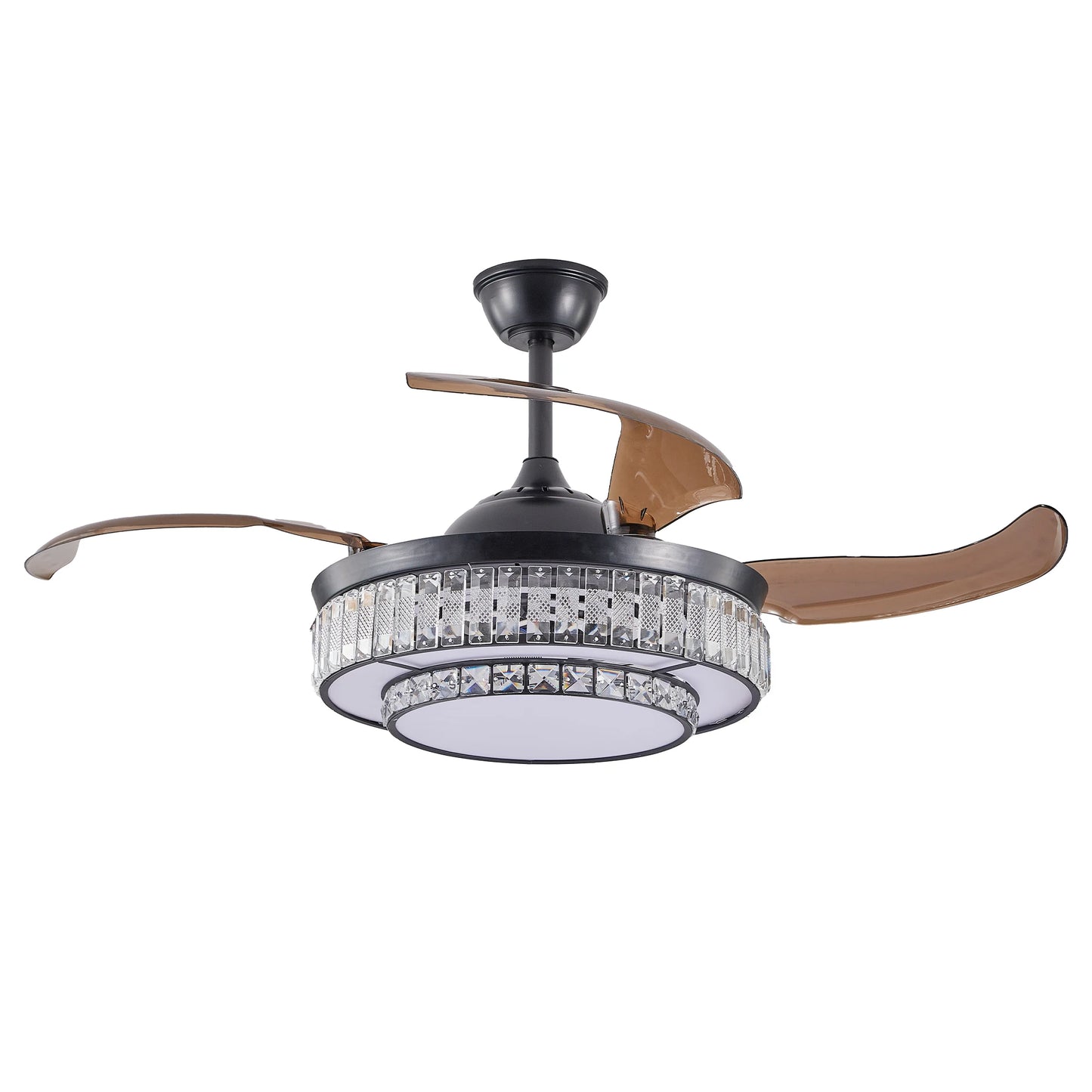 ARLGSITE Luxurious Crystal Ceiling Fan Light