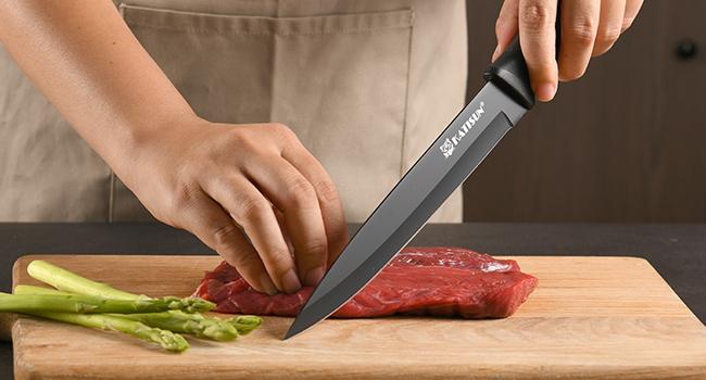 15 Pieces Carbon Steel Kitchen Knife Block Set