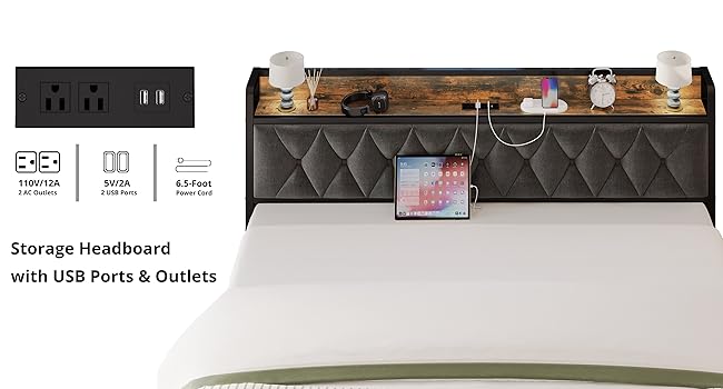 Bed Frames Storage Headboard