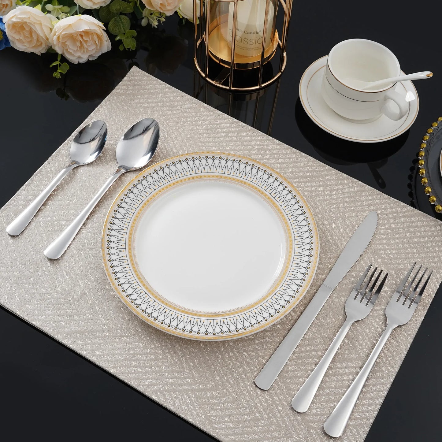 HANSMART 60Pcs Stainless Steel Flatware Set