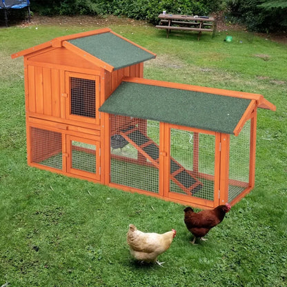 Wooden Hutch Pet Cage w Backyard