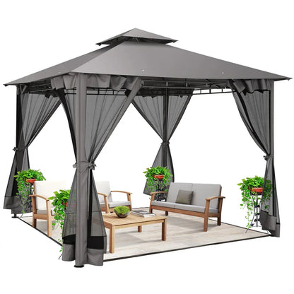 10×10 Gazebo with Cold-Proof Curtains Netting