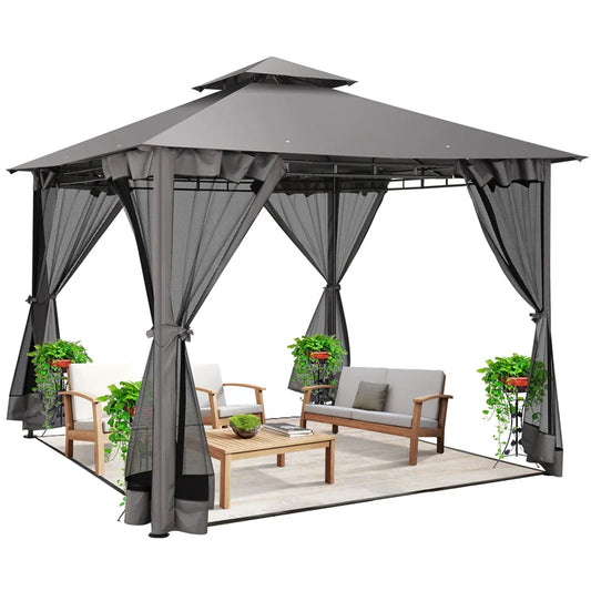 10×10 Gazebo with Cold-Proof Curtains Netting