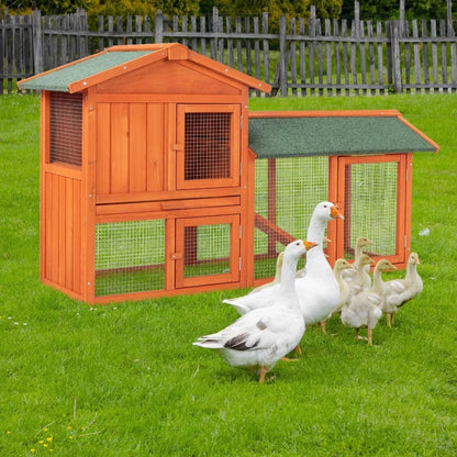 Wooden Hutch Pet Cage w Backyard