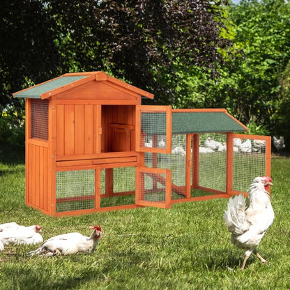 Wooden Hutch Pet Cage w Backyard