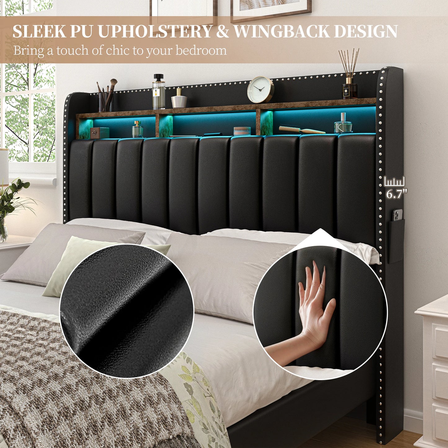 LED Bed Frame with Drawers