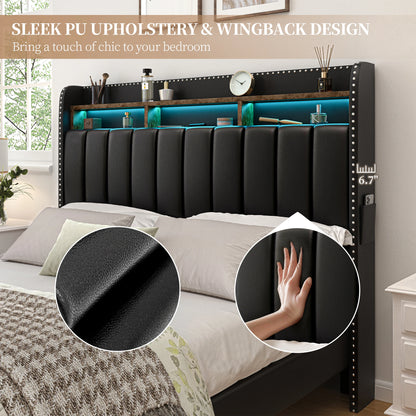 LED Bed Frame with Drawers