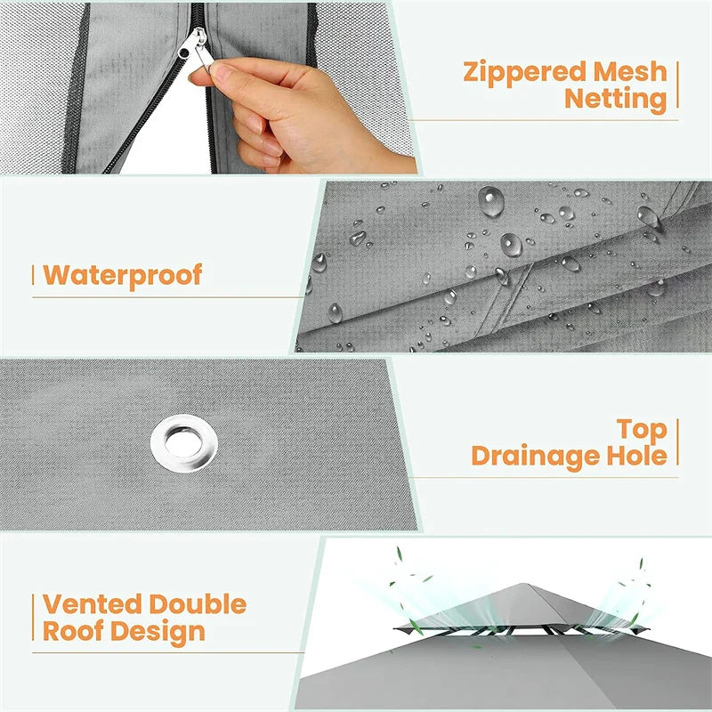 10×10 Gazebo with Cold-Proof Curtains Netting
