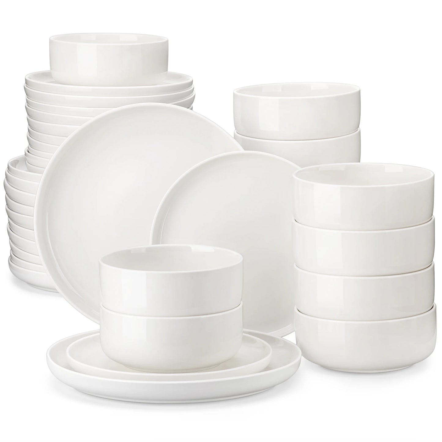 MALACASA 18/36-Piece Ceramic Set with 6/12 Pcs