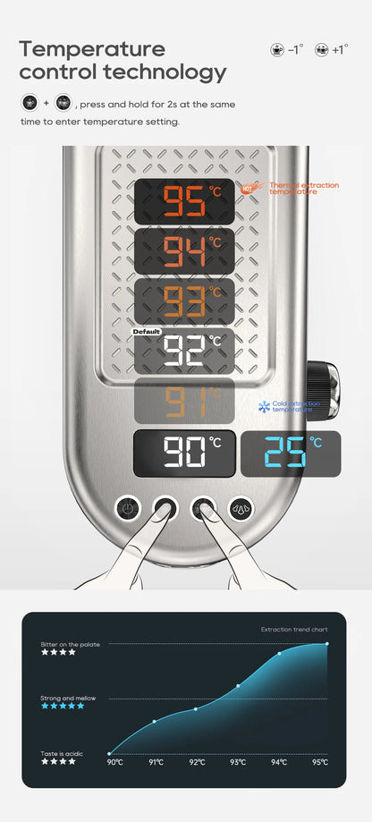 Espresso Coffee Machine Temperature Adjustable Cold Hot