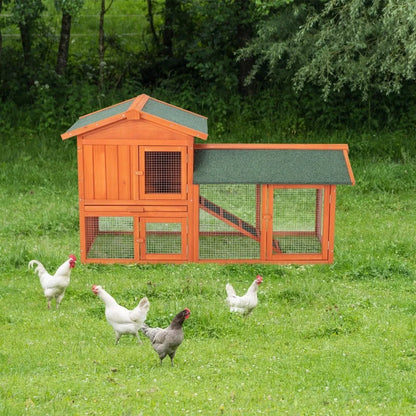 Wooden Hutch Pet Cage w Backyard