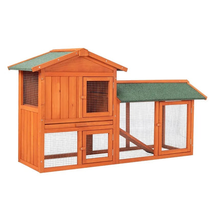 Wooden Hutch Pet Cage w Backyard