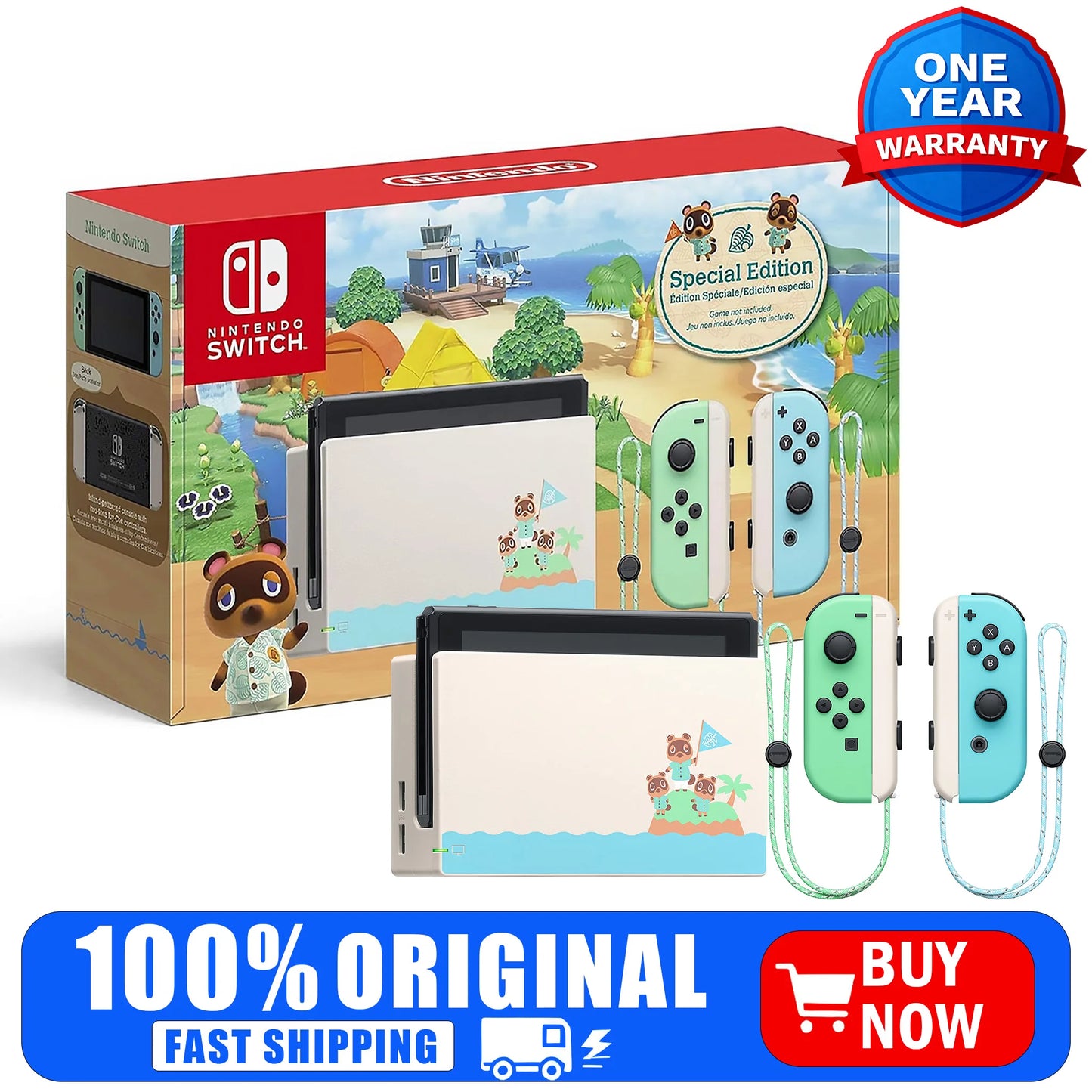 Nintendo Switch Animal Crossing Blue And Green