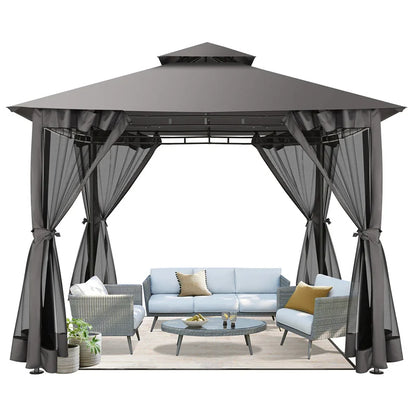 10×10 Gazebo with Cold-Proof Curtains Netting