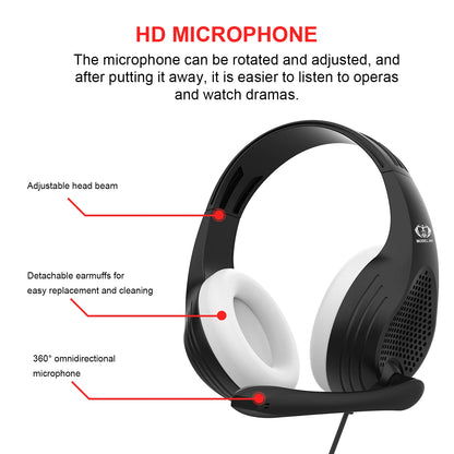 3.5mm Wired Headphones Noise Cancelling, Stereo