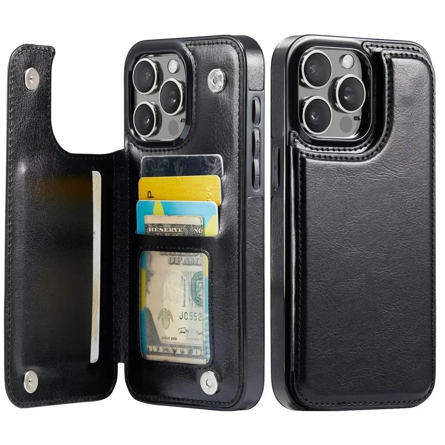 Leather Wallet Card Holder Case  iPhone  Pro Max