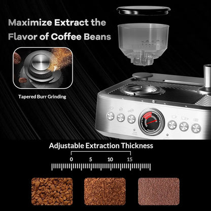 Espresso Latte Cappuccino Coffee Machines With Grinder