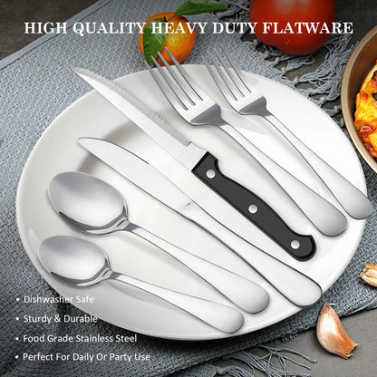 24 pcs Flatwar‌e Stainless Steel Tableware Set