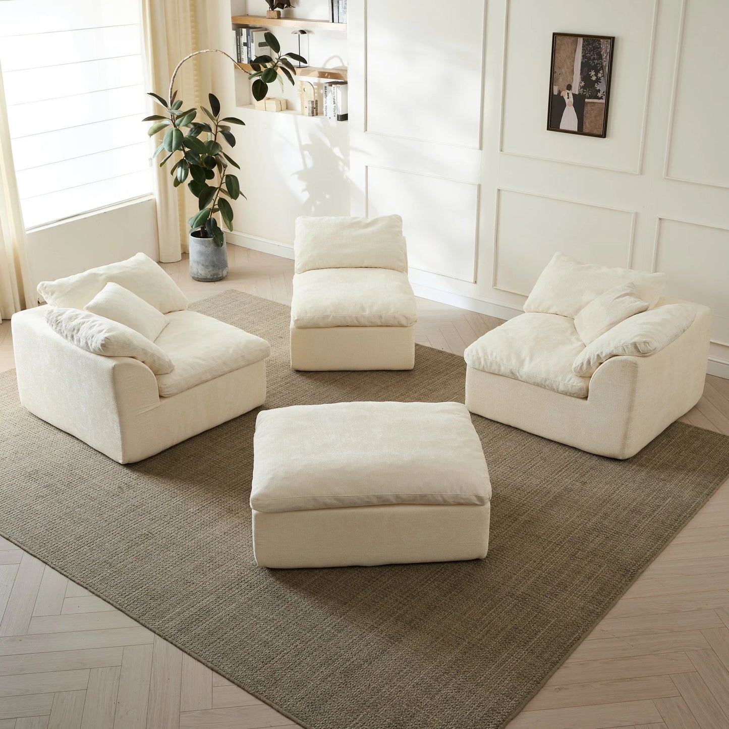 109" Modern Cloud L-Shape Sofa
