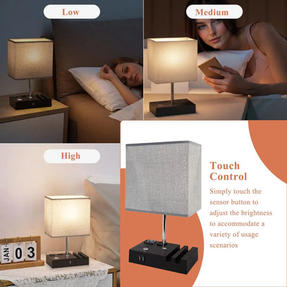 15.7" Bedside Table Lamp for Bedroom