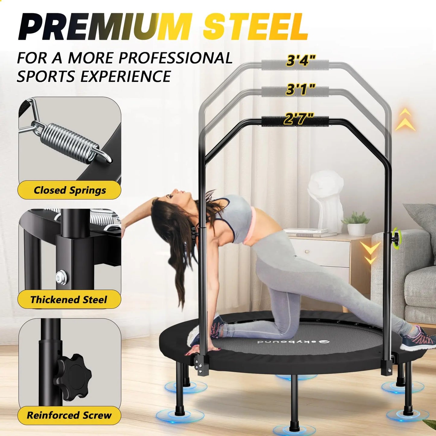 Rebounder Trampoline for Adults - 40" Foldable
