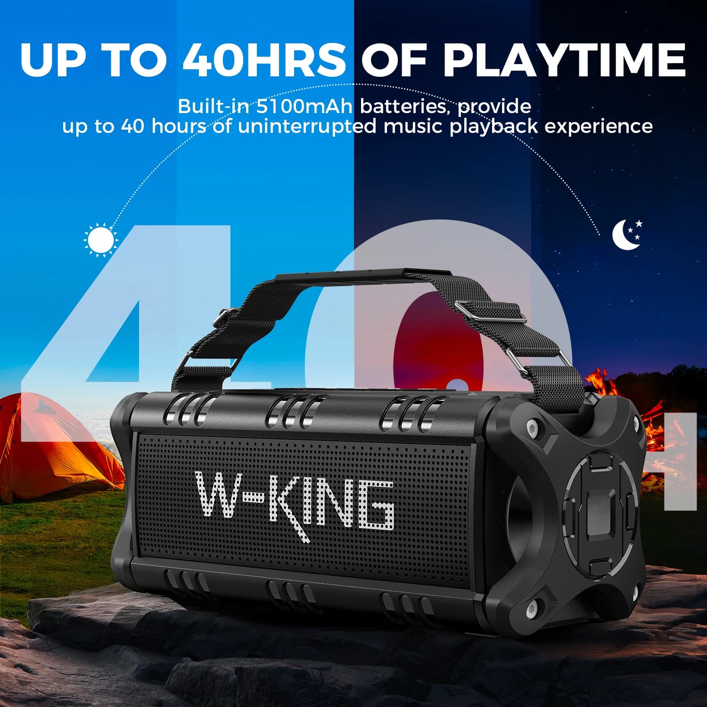 W-KING Bluetooth Speaker, 90W Peak Waterproof