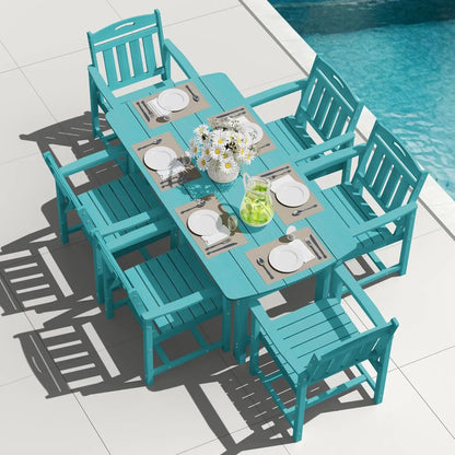 Outdoor Patio Dining Set Table & 6 Chairs