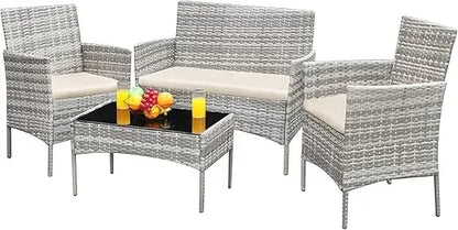 4 Piece Wicker Outdoor Set