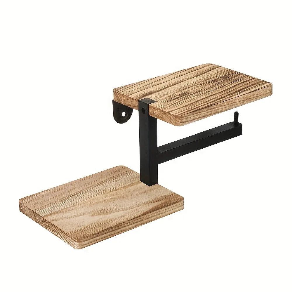 Wooden Wall Mounted Toilet Paper Holder