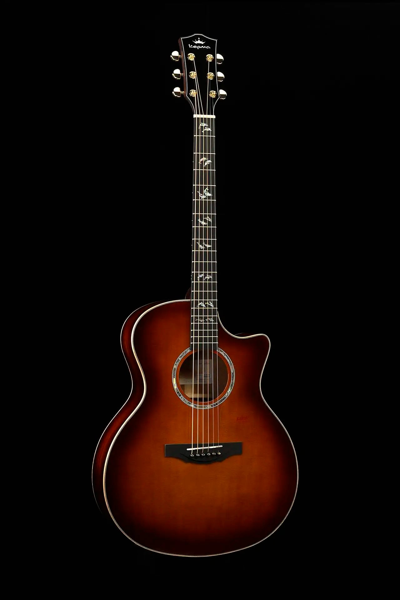 Kepma Guitar Acoustic 41 inch Solid Wood OM With Hard Case