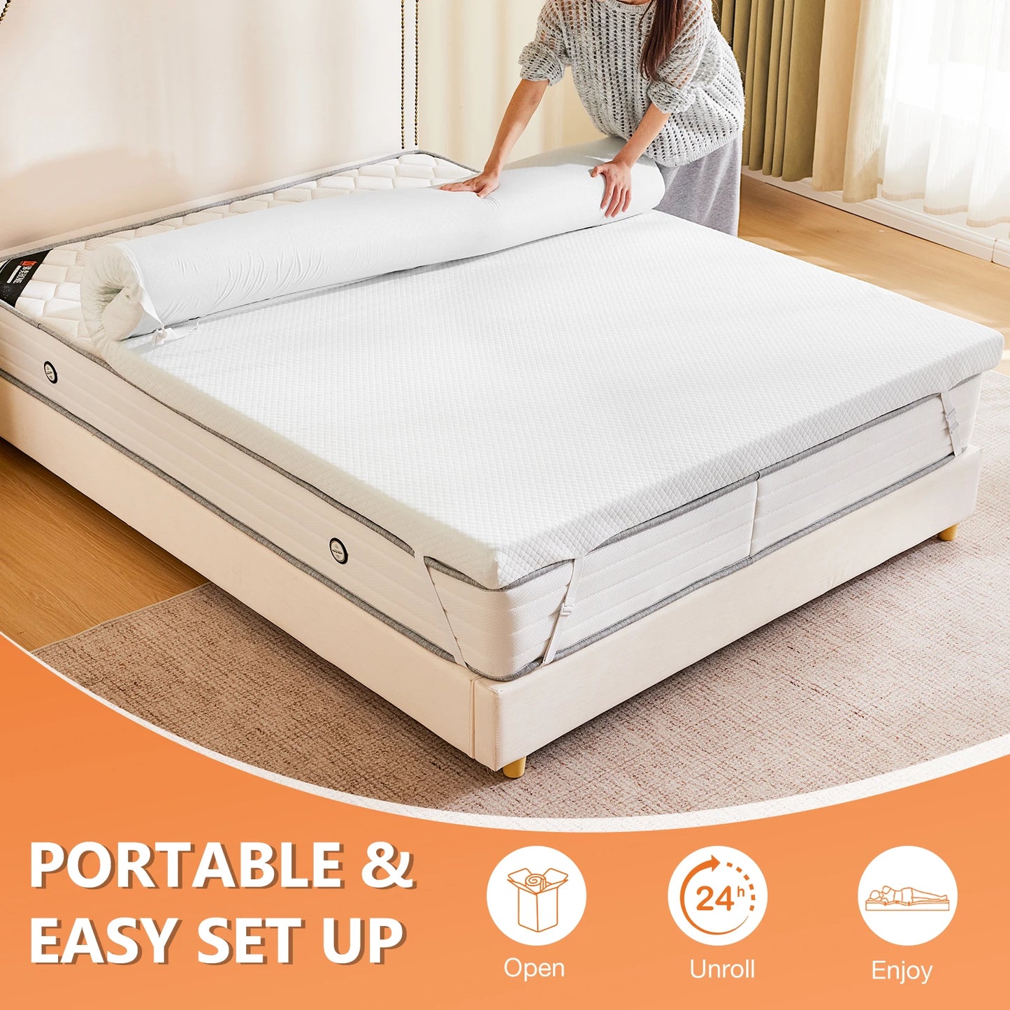 2 Inch With Cloth Cover Memory Foam Topper