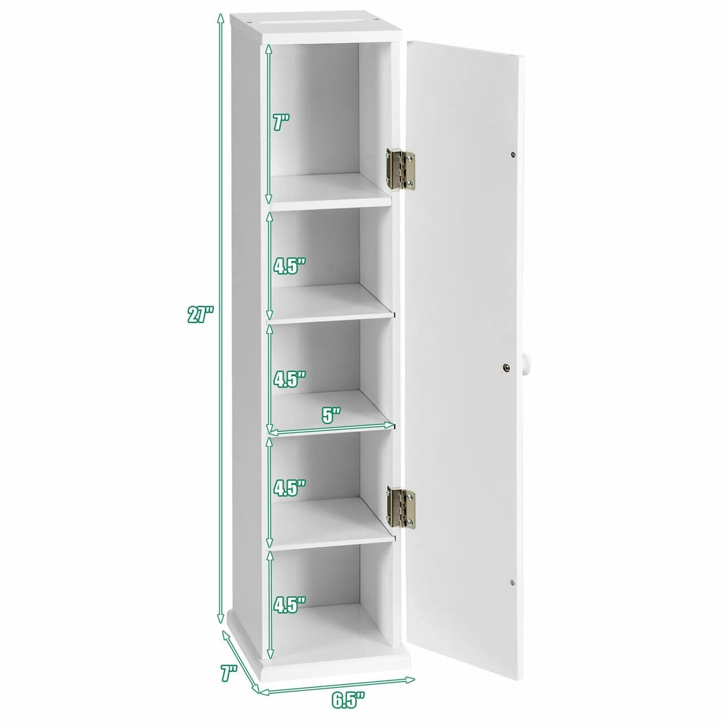Bathroom Storage Floor Cabinet W/ 4 Shelves