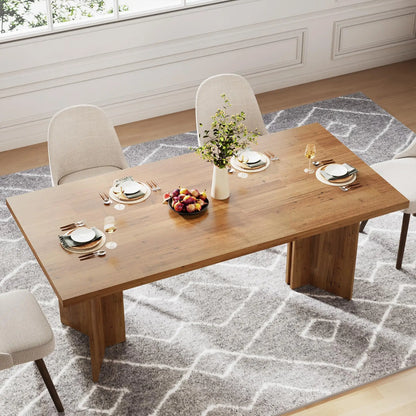 63-inch Farmhouse  Solid Wood Dining Table for 4-6