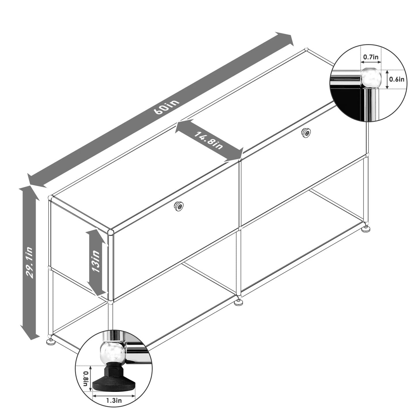 Modern Modular Metal Storage Cabinet